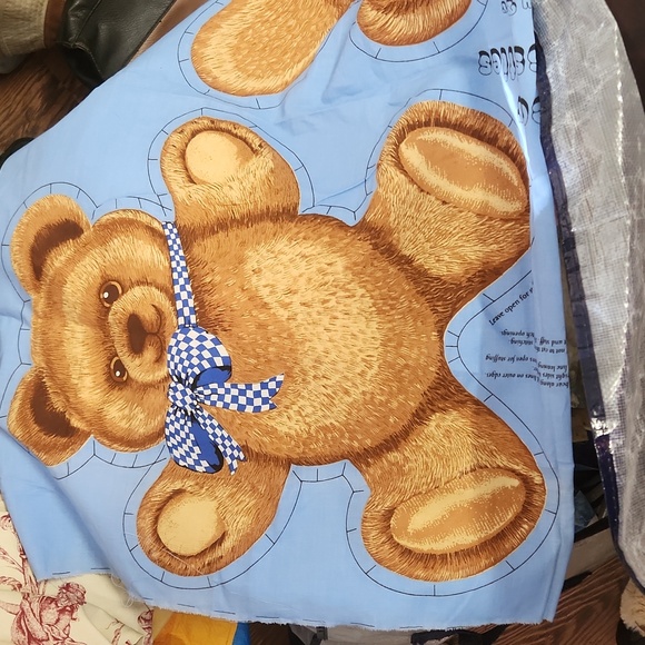 Hallmark Wamsutta Bear Necessities 19" Teddy Bear Fabric Panel Bandana Country - Picture 2 of 2